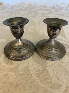 Pair of Vintage Sterling  Candle Holders